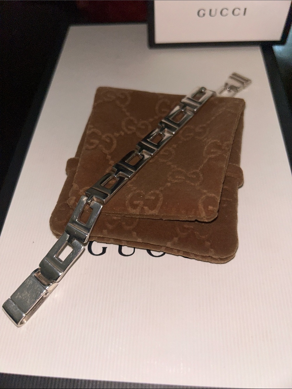 🥳Gucci Silver Double-Bar Pendant Necklace Set - Picture 5 of 8